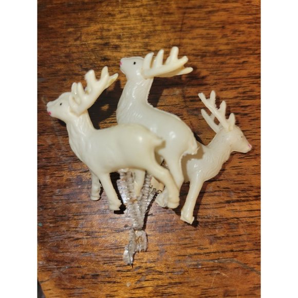 9 Vtg NOS Japan Mini 1.5" Celluloid REINDEER HTF XMAS Pipe Cleaner Picks 1940s - Picture 15 of 16